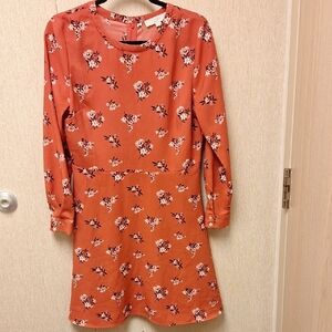 LOFT Rust Floral Mini Dress